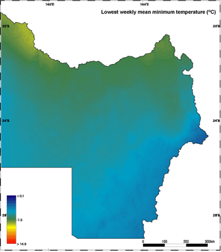 Lowest Weekly Mean Temperature